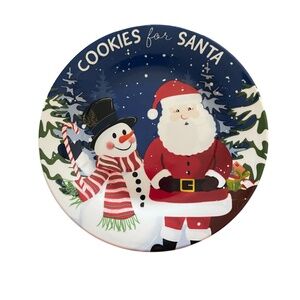 Christmas Cookies for Santa with Snowman Plate Ceramic Royal Norfolk 8"